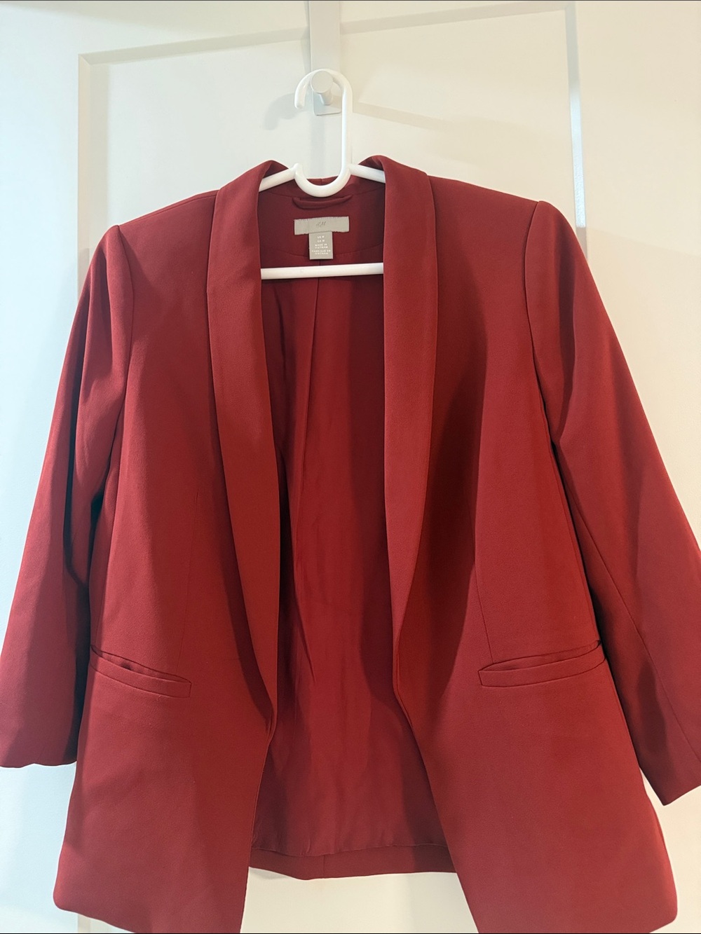 H&M Women’s Red Open-Front Blazer Jacket